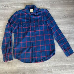 Blue and Red Plaid Men's Shirt